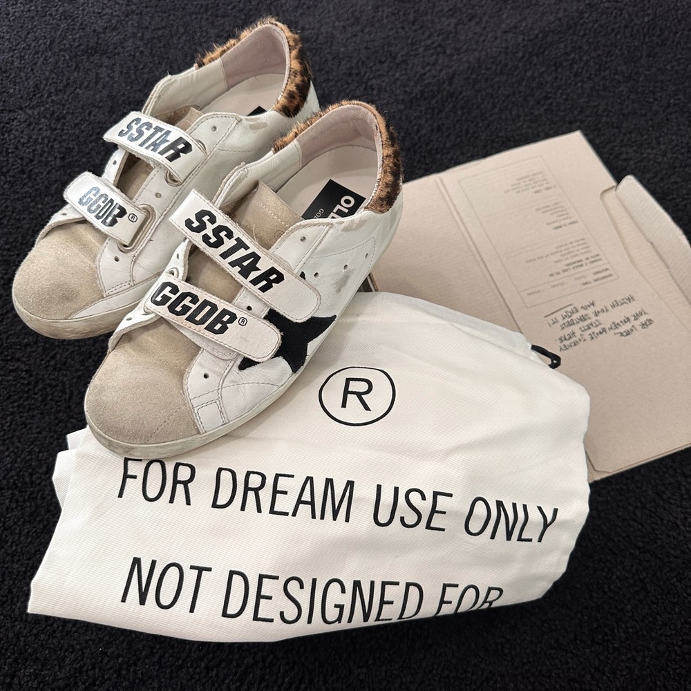 Golden Goose Old School style Sneakers with Animal Print Detail